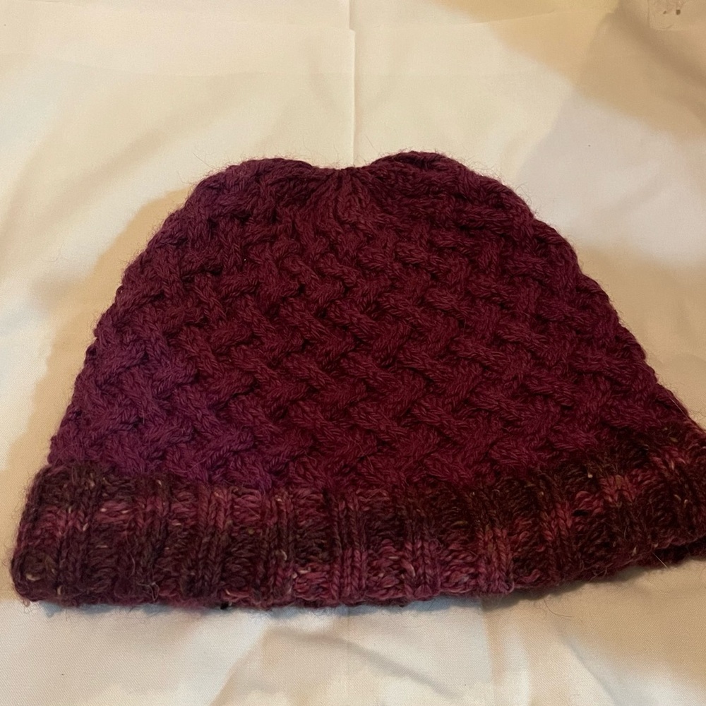 Hand knit Cabled Hat